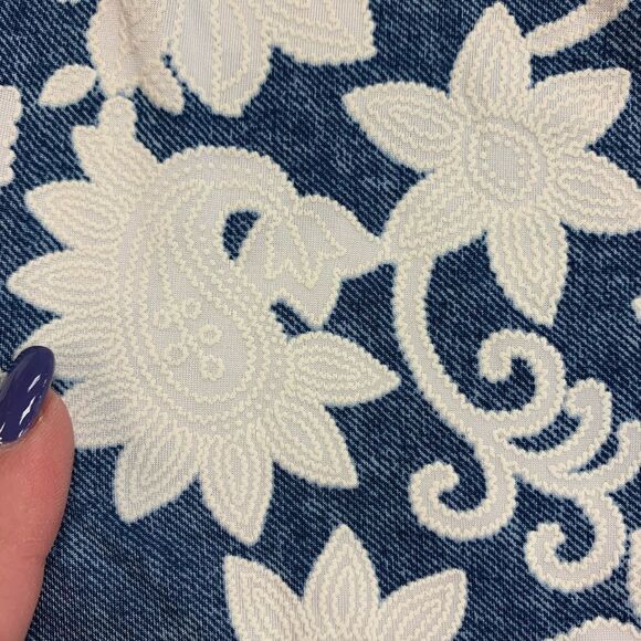 Per Seption Concept Paisley Floral Off the Shoulder Tie Sleeve Blouse sz L - Picture 2 of 5